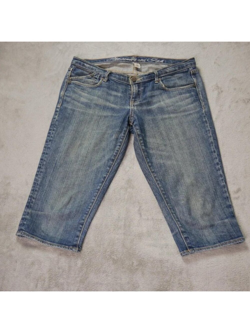 Abercrombie & Fitch Y2K Capri Jeans Women's Size 4 Blue Stretch Denim